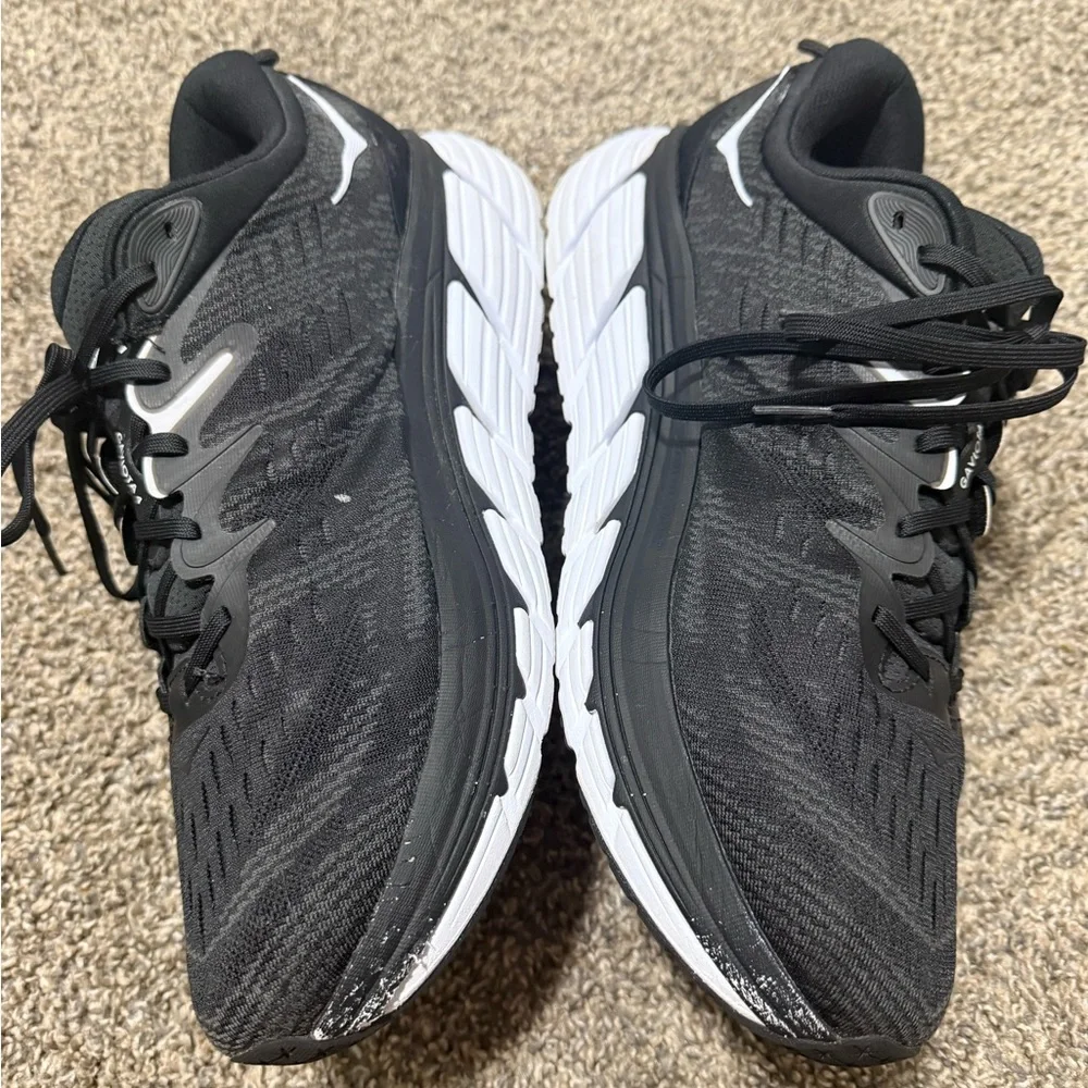 HOKA ONE ONE GAVIOTA 4 Black and White Athletic Shoes - Picture 4 of 9